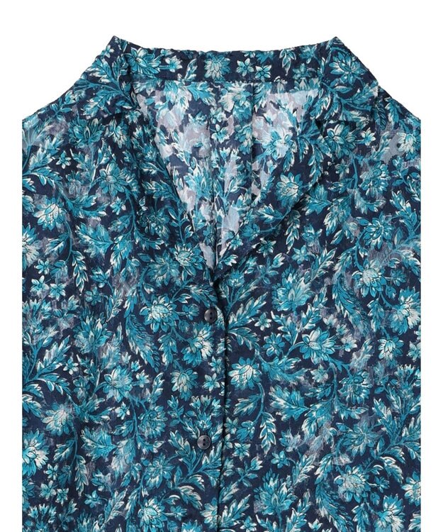 Green Parks 柄開襟シャツ Blue