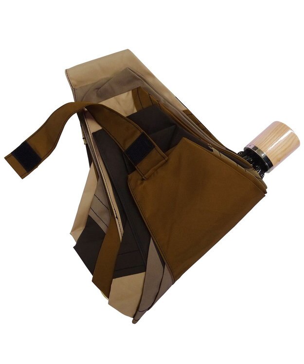 +RING 【限定/日本製】レディース向け パッチワーク プラスリング 折傘50cm BRN SR322 ブラウン