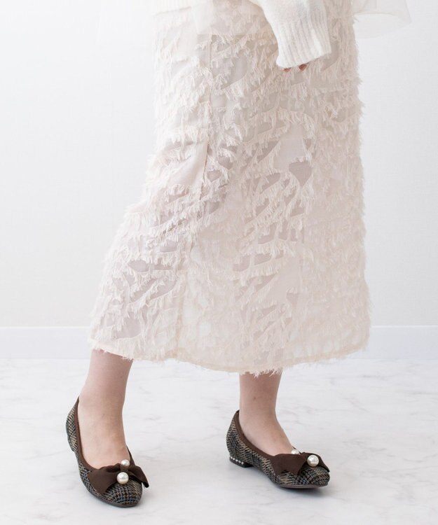 Bridget Birkin 【Bridget Birkin】ビッグパールリボンフラットシューズ ブラウン雑材