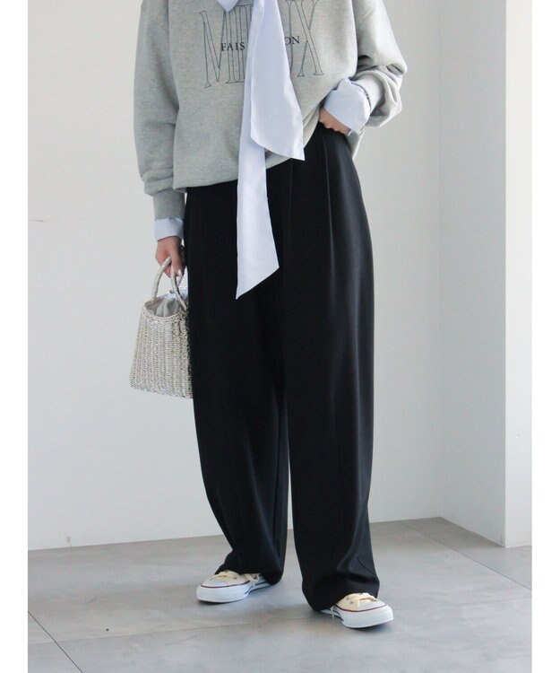 Te chichi ポンチハイウエストカーブパンツ《2026 spring catalog item》 ブラック