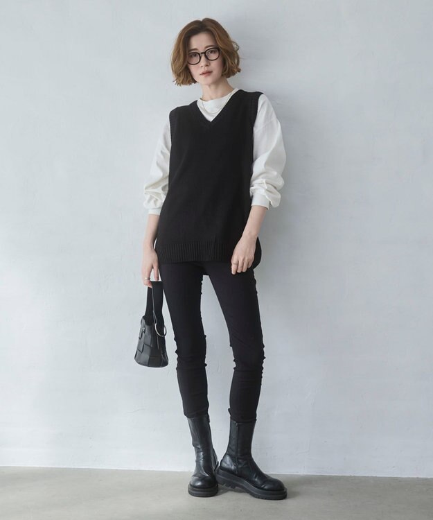 WEGO 【2026春夏】ベーシックニットベスト ブラック