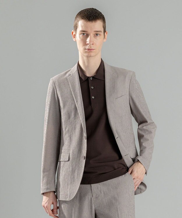 JOSEPH HOMME ＜新色追加＞新型・新素材【通気性/ストレッチ】トリコサッカーストレッチ　 ジャケット ライトグレー系