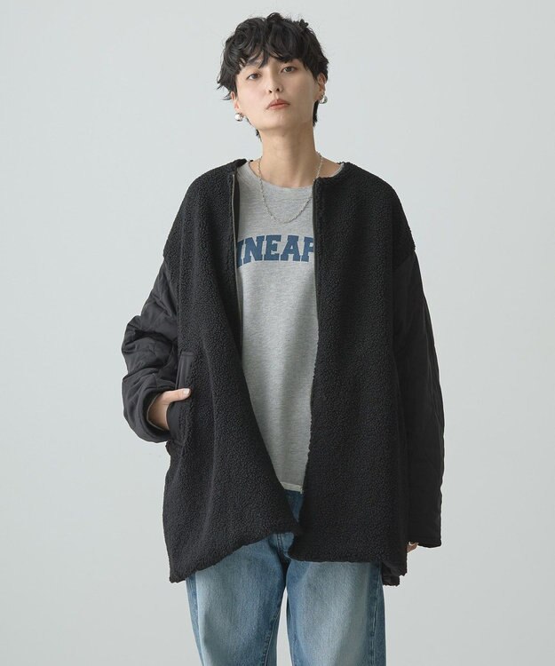 AMERICAN HOLIC 軽ポカ２ＷＡＹリバーシブルキルトアウター Black