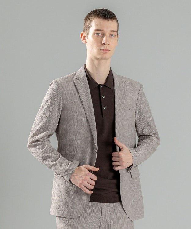 JOSEPH HOMME ＜新色追加＞新型・新素材【通気性/ストレッチ】トリコサッカーストレッチ　 ジャケット ライトグレー系