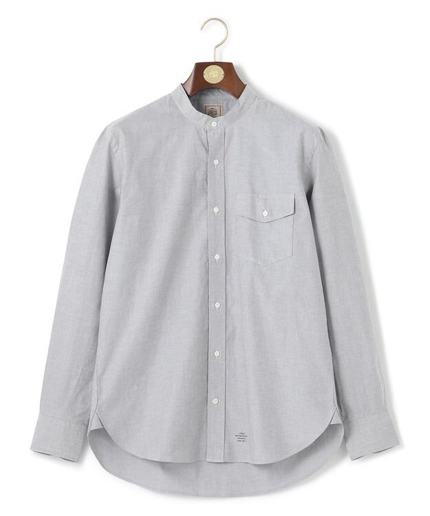 J.PRESS MEN 【WEB・一部店舗限定】オックス バンドカラーシャツ ライトグレー系