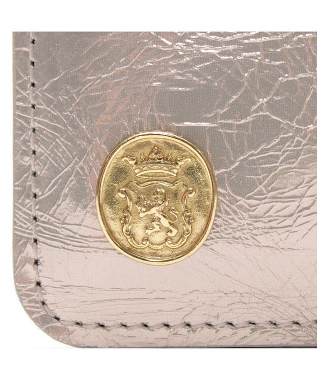 A.D.M.J. 【牛革】イタリアンレザークラックメタルスリムウォレット プラチナ