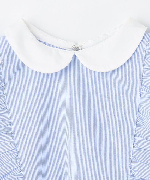 ANY KIDS コードレーン 裾刺繍 ワンピース サックスブルー