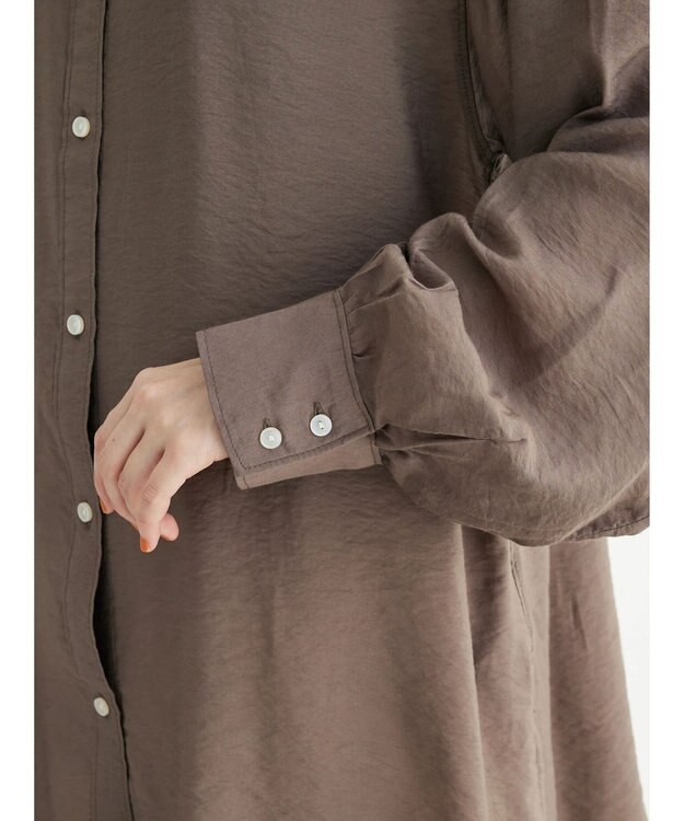 Green Parks レギュラー前後差シアーシャツ Brown