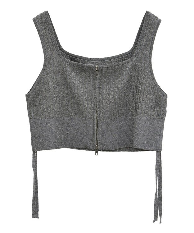 YECCA VECCA ZIPニットビスチェ Silver