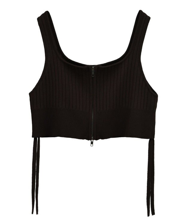 YECCA VECCA ZIPニットビスチェ Black