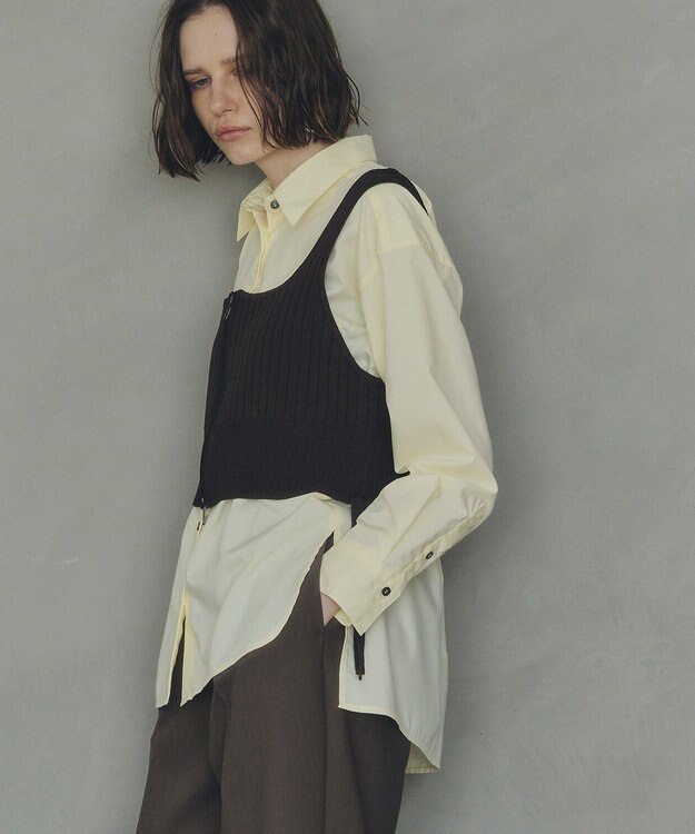 YECCA VECCA ZIPニットビスチェ Brown