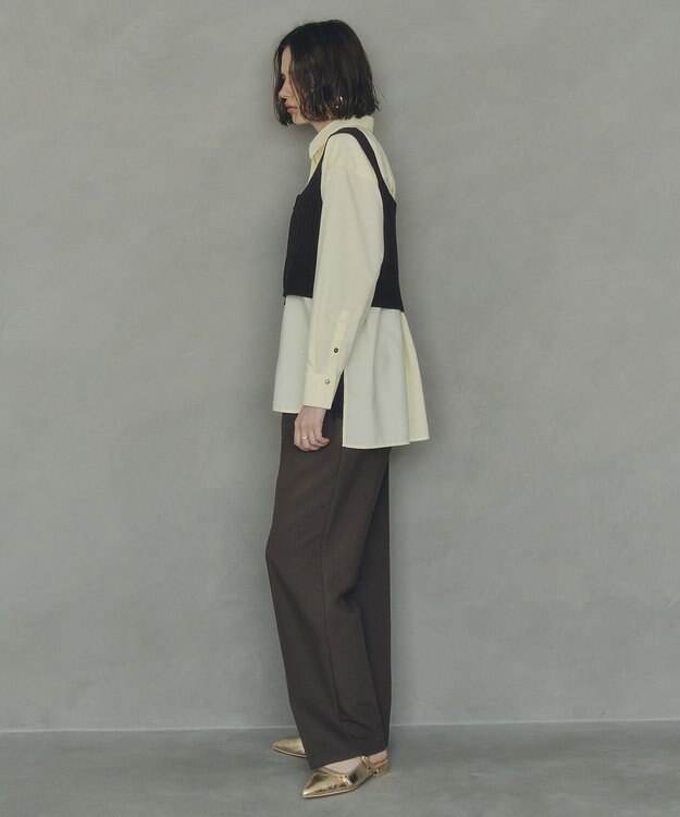 YECCA VECCA ZIPニットビスチェ Brown