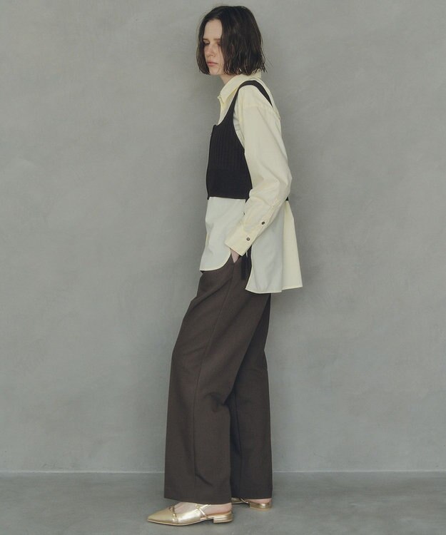 YECCA VECCA ZIPニットビスチェ Brown