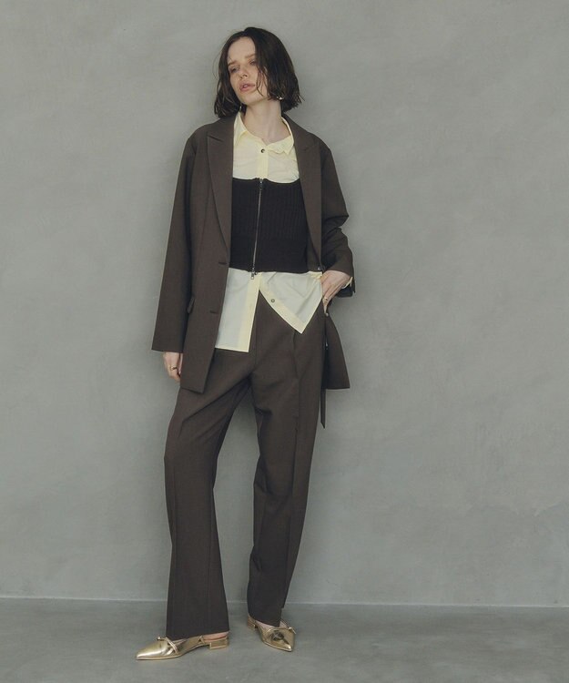 YECCA VECCA ZIPニットビスチェ Brown