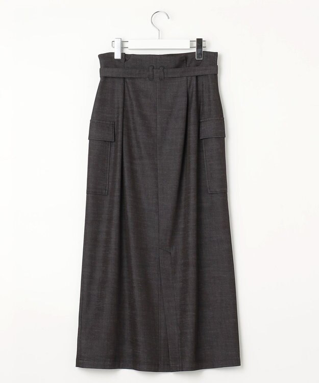 23区 【洗える】デニムライクシャンブレー Iライン スカート ブラック系