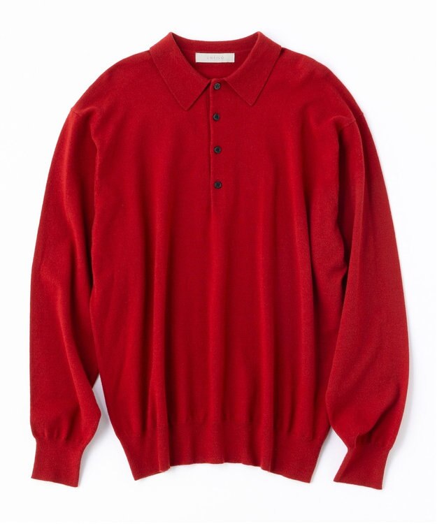 UNFILO MENS ライトウォーム ニットポロ レッド