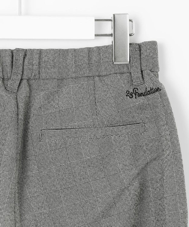 23区GOLF 【23Fondation/WOMEN】グレンチェック柄 テーパードパンツ ブラック系3