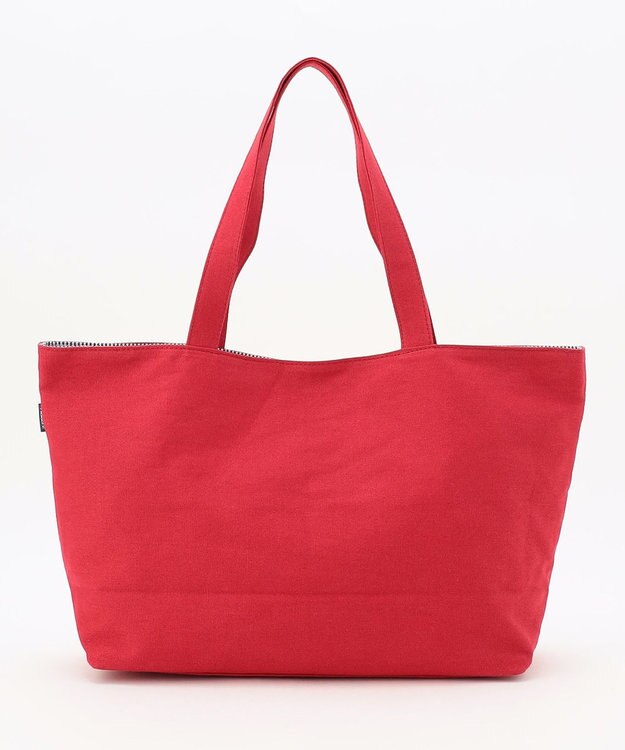 J.PRESS LADIES 【完全受注生産】ポーチ付き キャンバス トートバッグ レッド×ストライプ系