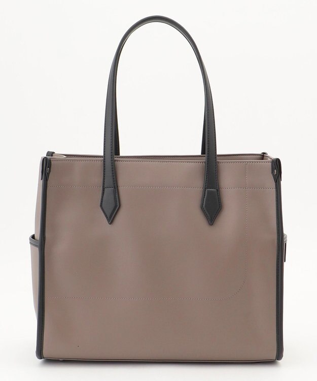 Y'SACCS リサイクルレザー　バインダーA4トートバッグ グレージュ×ブラック