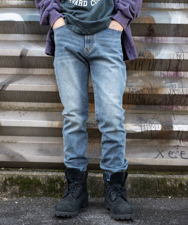 WEGO スリムフィットデニムパンツ デニム中濃加工色