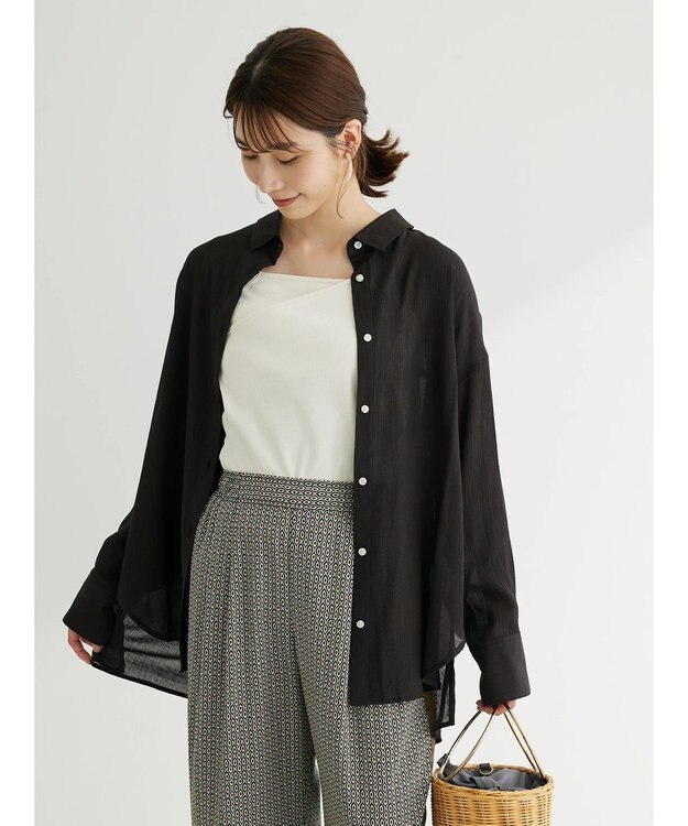 Green Parks ワッシャービッグシャツ Black