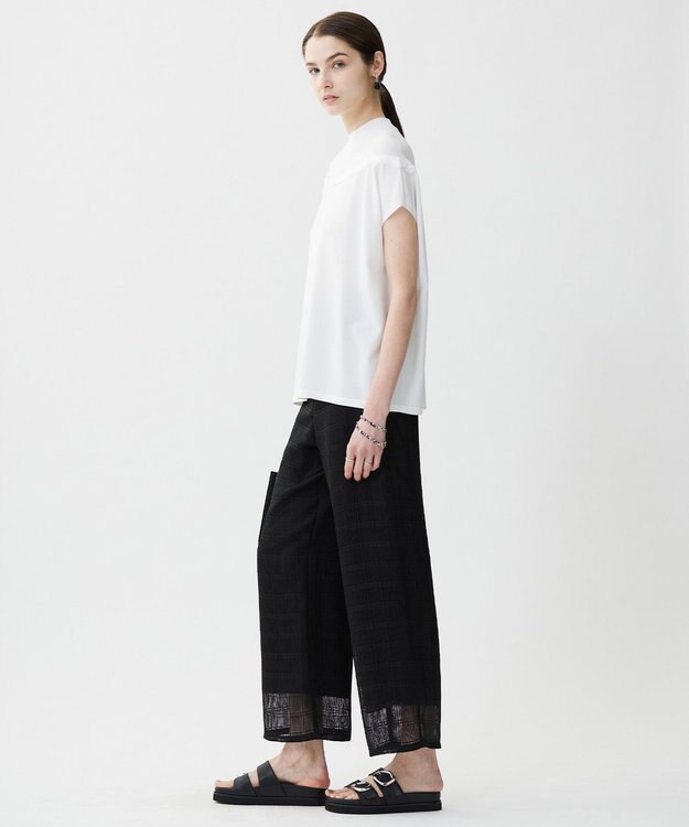 ICB 【接触冷感・UVケア・洗える】 VIS/NYハイゲージ モックネックプルオーバー オフホワイト系