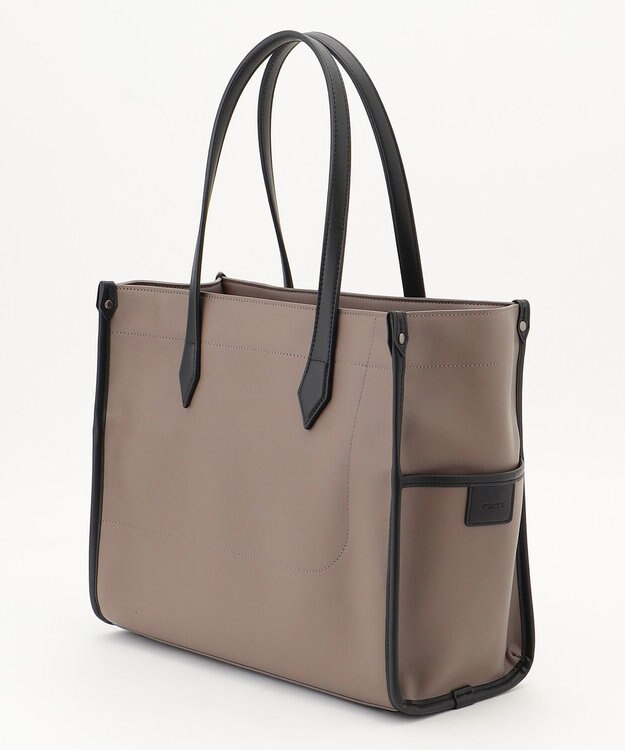 Y'SACCS リサイクルレザー　バインダーA4トートバッグ グレージュ×ブラック