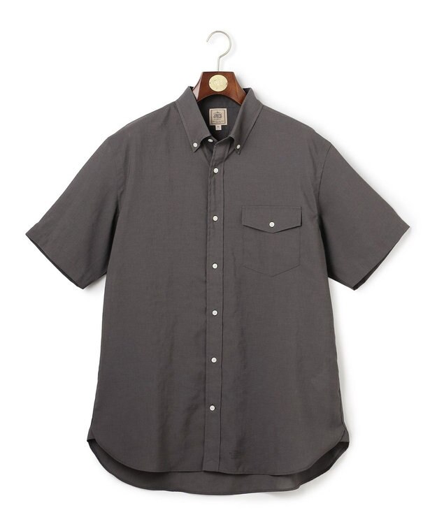 J.PRESS MEN 【KING SIZE】【遮熱 / 高通気性】ハケメパッチフラップ 半袖シャツ / B.D. グレー系