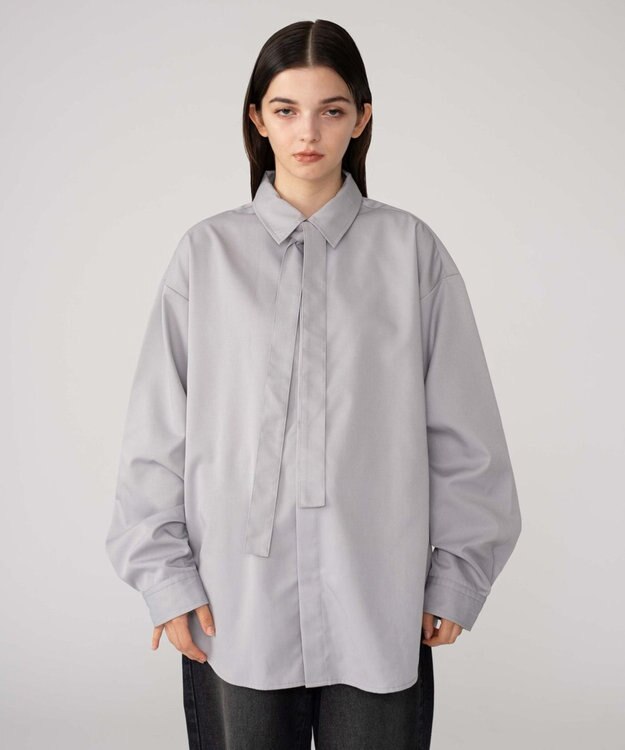 WEGO 【ユニセックス着用ITEM/MLサイズ展開】TRボウタイシャツ（LS） グレー