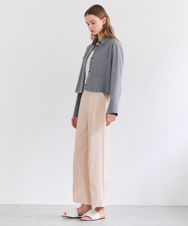 BEIGE， PREHNA / コットンツイル カービーシームワイドパンツ Peach