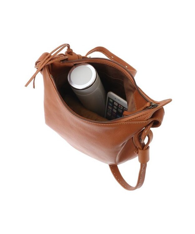 genten 【新色】ムース 2wayショルダー小 キャメル