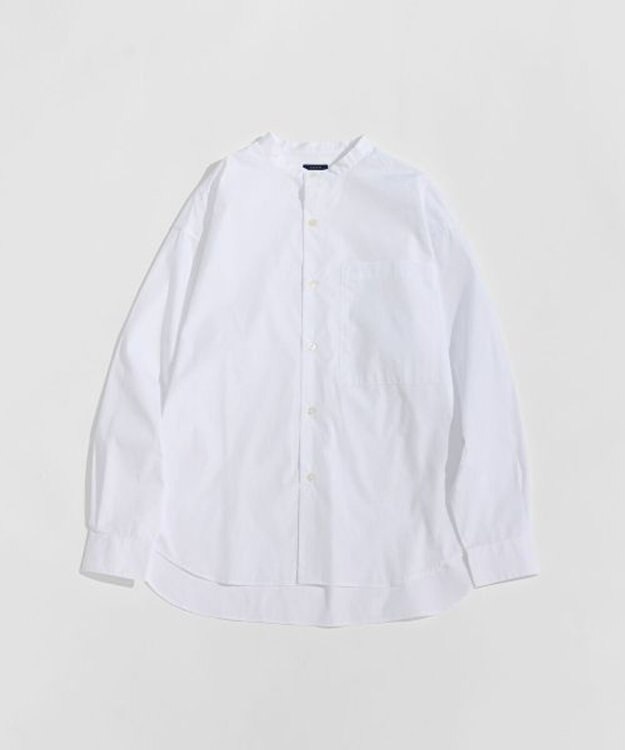 LENO BAND COLLAR SHIRTS 《UNISEX》 バンドカラーシャツ WHITE