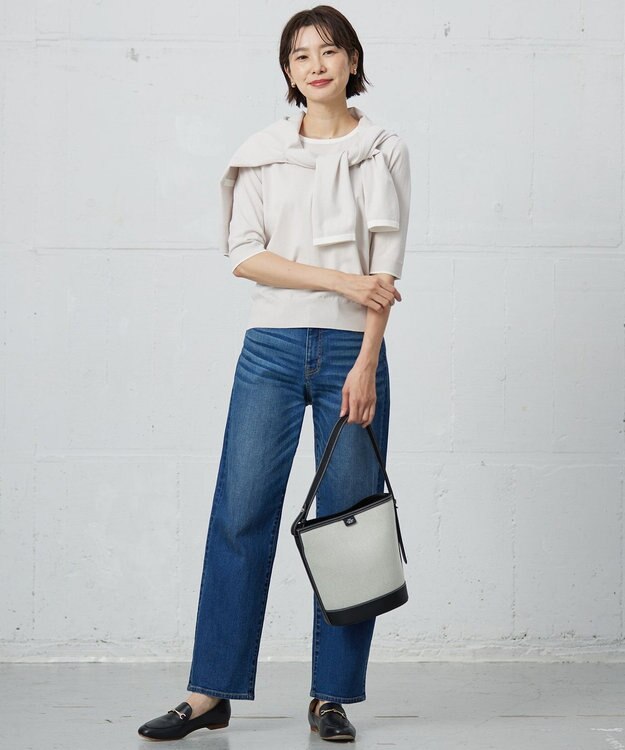 J.PRESS LADIES S 【洗える・ニットセット】TRIM TWIN ニット ベージュ×オフ系