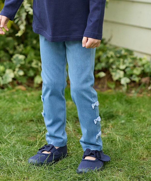 ANY KIDS カットデニム ガーリーパンツ ブルー