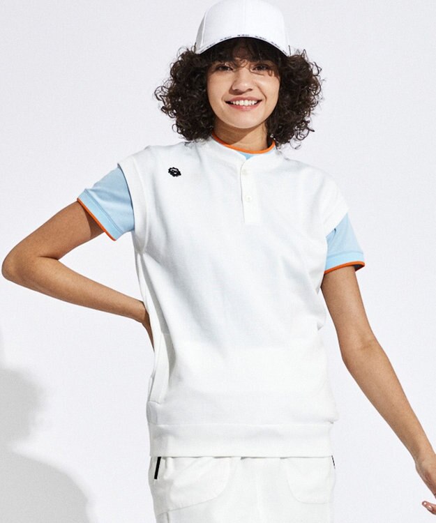 PW CIRCULUS 【WOMEN】バックメッシュ ニットベスト ゴルフウェア レディース ホワイト系