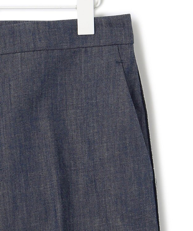 ICB 【洗える】 コットンリアクティブデニム ワイドストレートパンツ インディゴ系