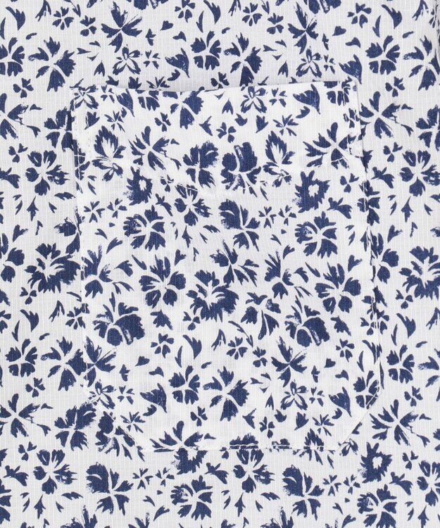 JOSEPH ABBOUD 【サスティナブル】コットンリヨセルリネンフラワープリント シャツ ネイビー系5