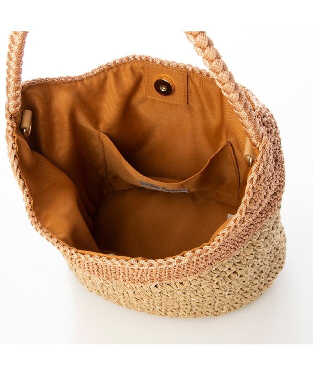 UNBILLION cachecache 切り替え編みワンハンドル2wayミニトート オレンジ