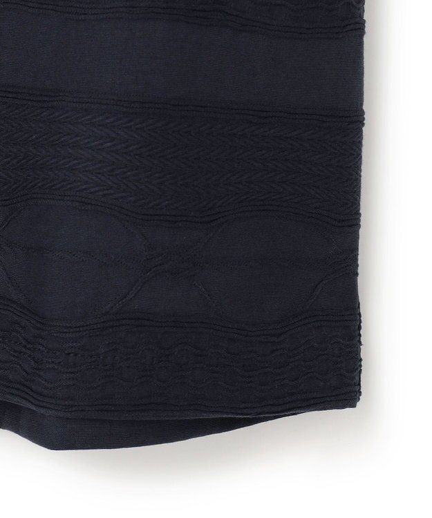 JOSEPH HOMME 新柄【ストレッチ/洗える】ジャガードボーダー　クルーネックTシャツ ネイビー系