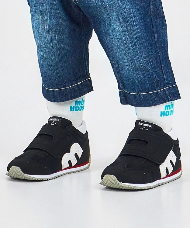 MIKI HOUSE HOT BISCUITS 【WEB限定】【13-15.5cm】ミズノコラボ セカンドベビーシューズ【WebLimited】 黒