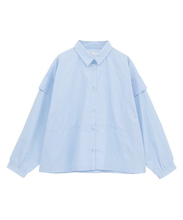 CRAFT STANDARD BOUTIQUE パネルデザインワイドシャツ Sax