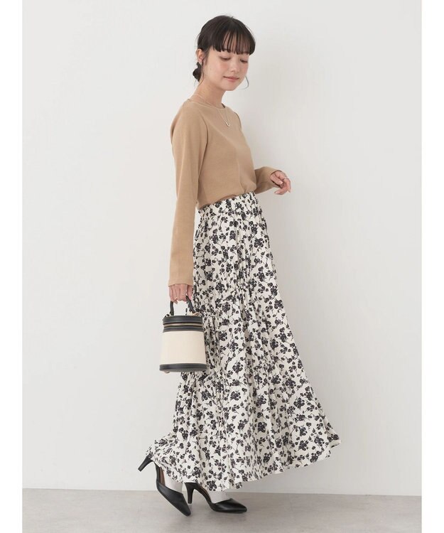 earth music&ecology 細リブＴＥＥ Beige