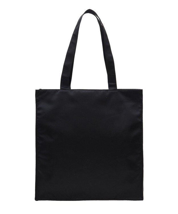 Maison de FLEUR サテンパールブランドロゴ刺繍トートバッグ Black