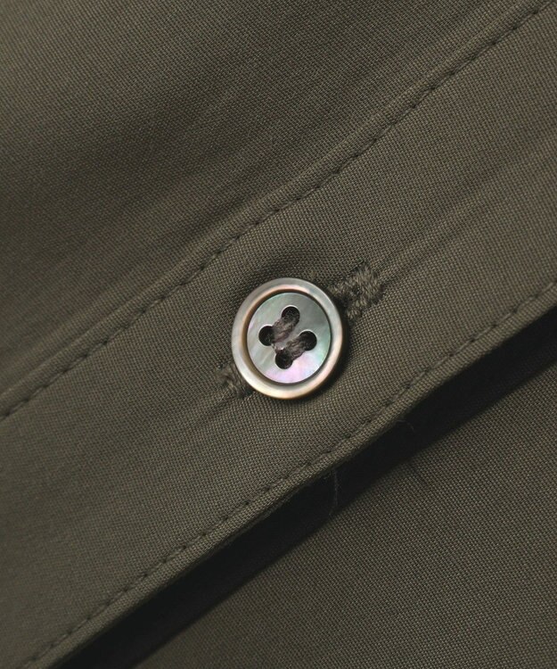 YECCA VECCA 2wayドロストスリーブバンドカラーシャツ Khaki