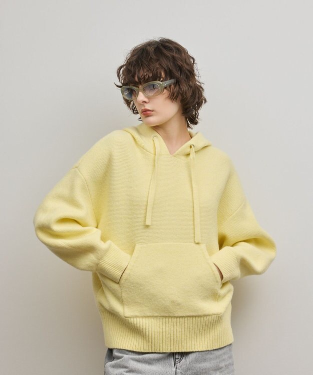 GRACE CONTINENTAL ガーターニットパーカー イエロー