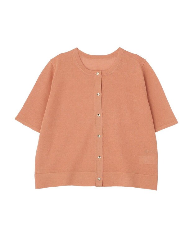 YECCA VECCA 半袖シアーカーディガン Salmon Pink