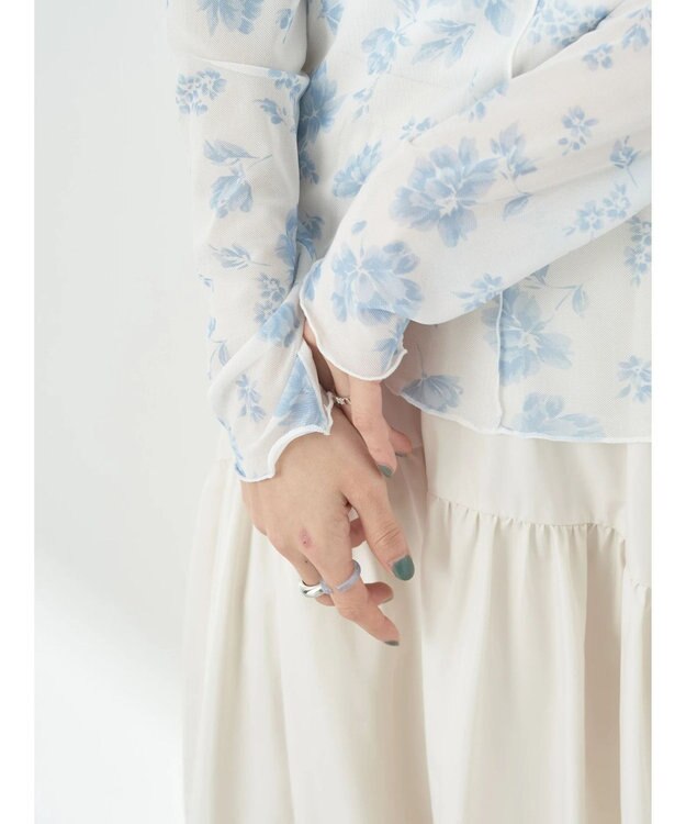 earth music&ecology フラワープリントシアーインナー Sax