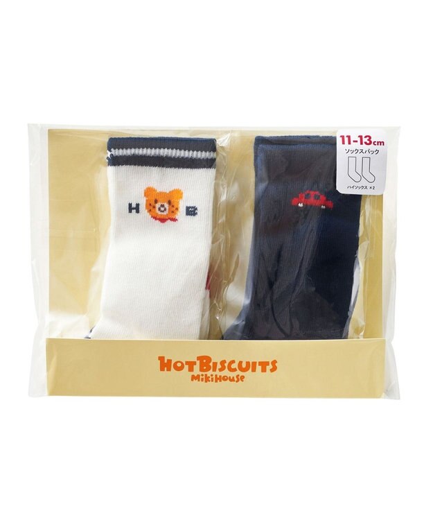 MIKI HOUSE HOT BISCUITS 【9-19cm / 靴下2足セット】 ハイソックスパック ブルー