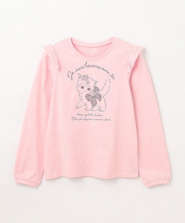 ANY KIDS 【WEB限定】7days プリント Tシャツ ピンク×ネコ