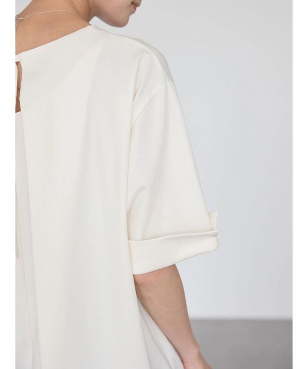 AMERICAN HOLIC 接触冷感バックタック袖折り返しカットプルオーバー Off White